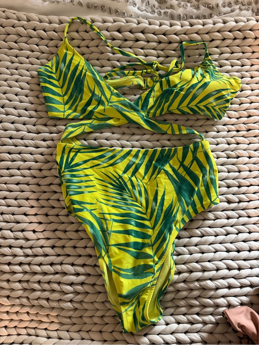 Aerie Tropical Leaf Print One Piece